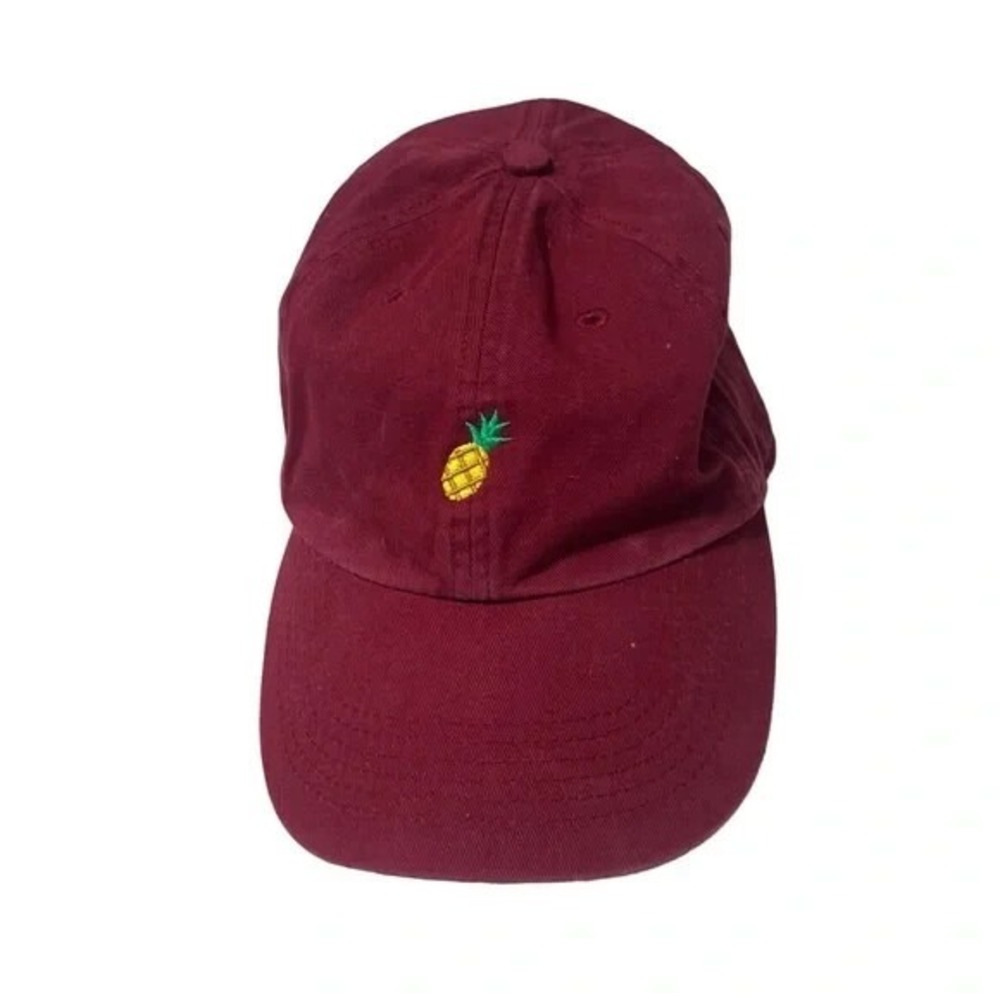 Carbon Elements Burgundy‎ Embroidered Pineapple Hat Baseball Cap